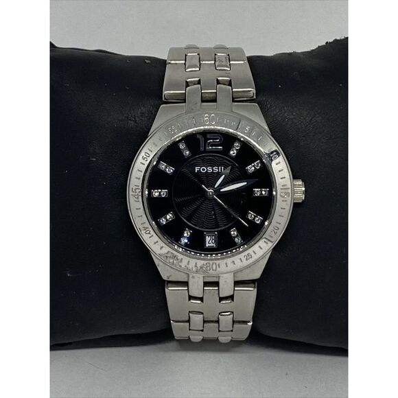 Fossil AM4083 Women's Silver Stainless Steel Analog Dial Quartz Wrist Watch VK41 - Picture 1 of 12